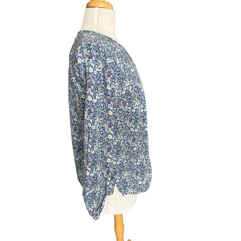 J. Crew Scalloped Cotton Poplin Blouse Shirt Mixed Liberty Prints Floral Medium - Picture 4 of 12